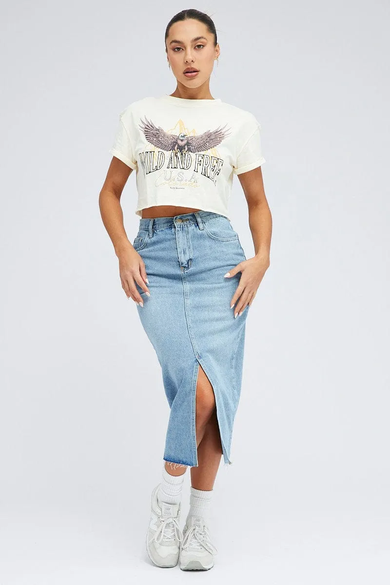 Nude Graphic Eagle Mountains Crop Oversized Tee T-shirt sold by Ally Fashion product image thumbnail 2
