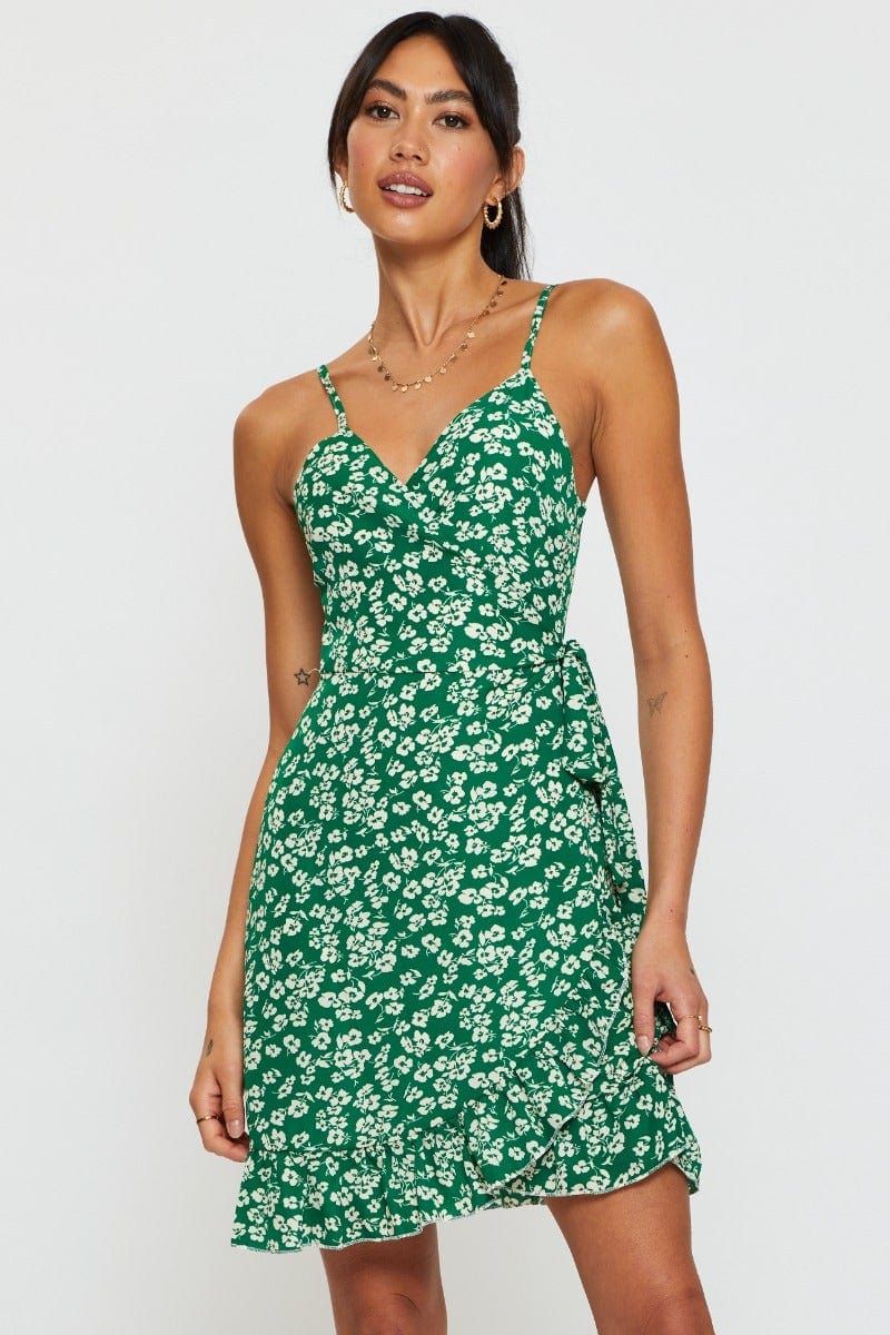 Print Wrap Dress Sleeveless Mini sold by Ally Fashion product image thumbnail 3