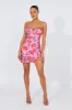 Multi Floral Mini Dress Strappy Ruffle Keyhole Detail sold by Ally Fashion