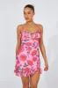 Multi Floral Mini Dress Strappy Ruffle Keyhole Detail sold by Ally Fashion