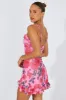 Multi Floral Mini Dress Strappy Ruffle Keyhole Detail sold by Ally Fashion