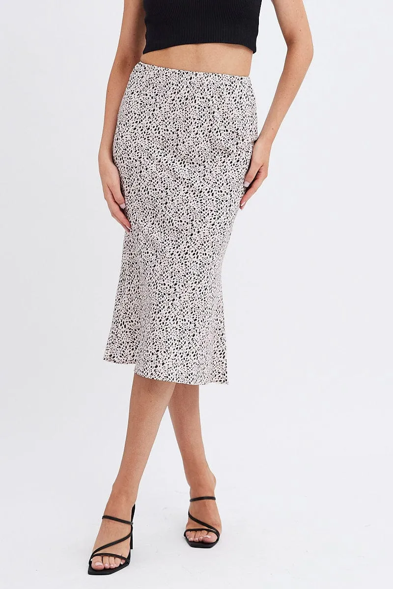Beige Animal Print Slip Skirt Midi sold by Ally Fashion product image thumbnail 2