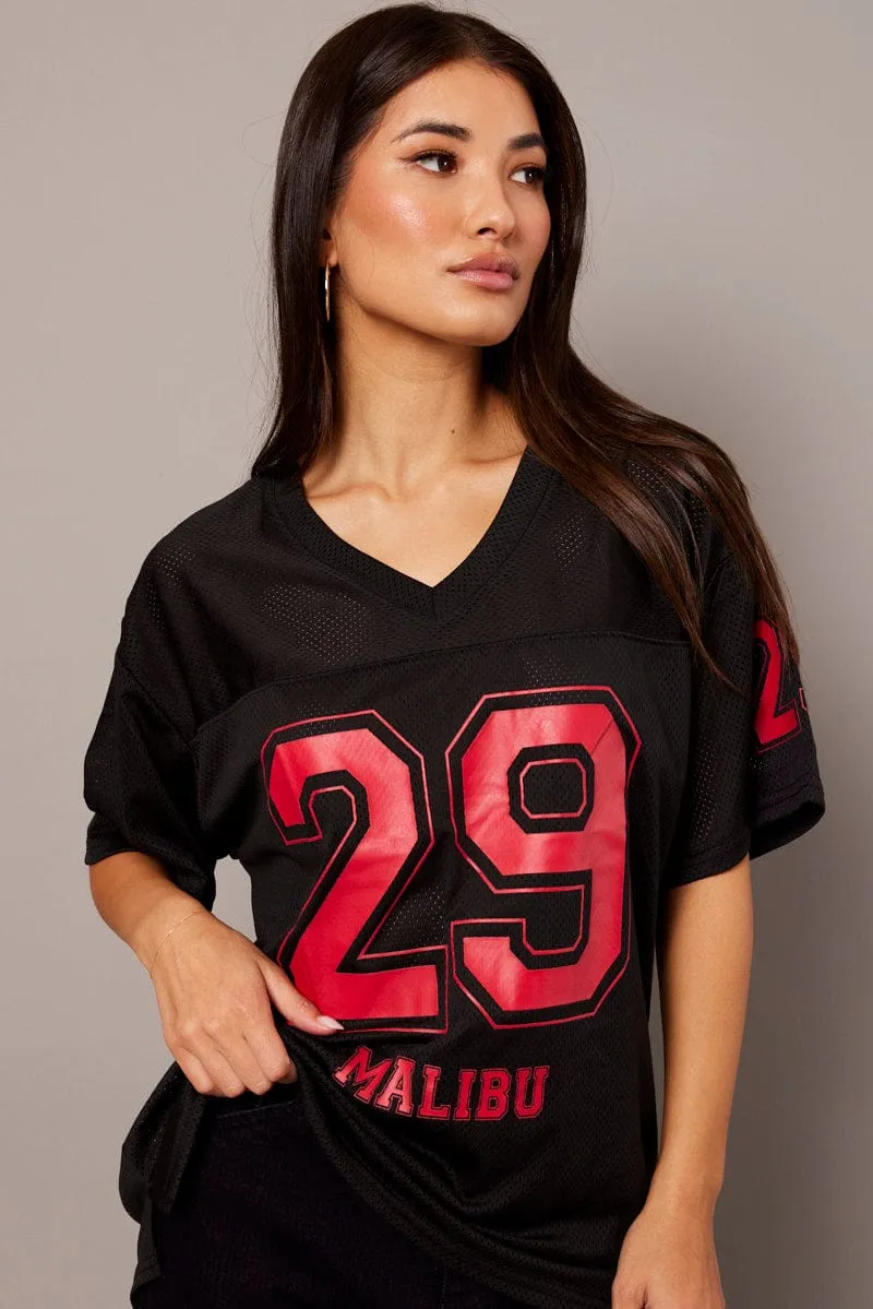Black Sports Tee Short Sleeve sold by Ally Fashion