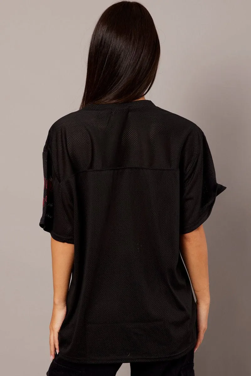 Black Sports Tee Short Sleeve sold by Ally Fashion product image thumbnail 5