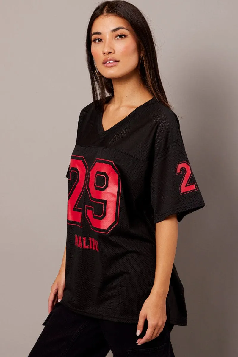 Black Sports Tee Short Sleeve sold by Ally Fashion product image thumbnail 4