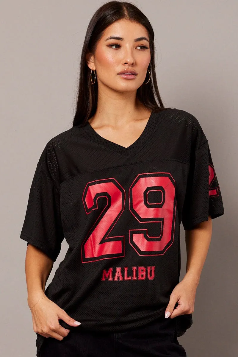 Black Sports Tee Short Sleeve sold by Ally Fashion product image thumbnail 3
