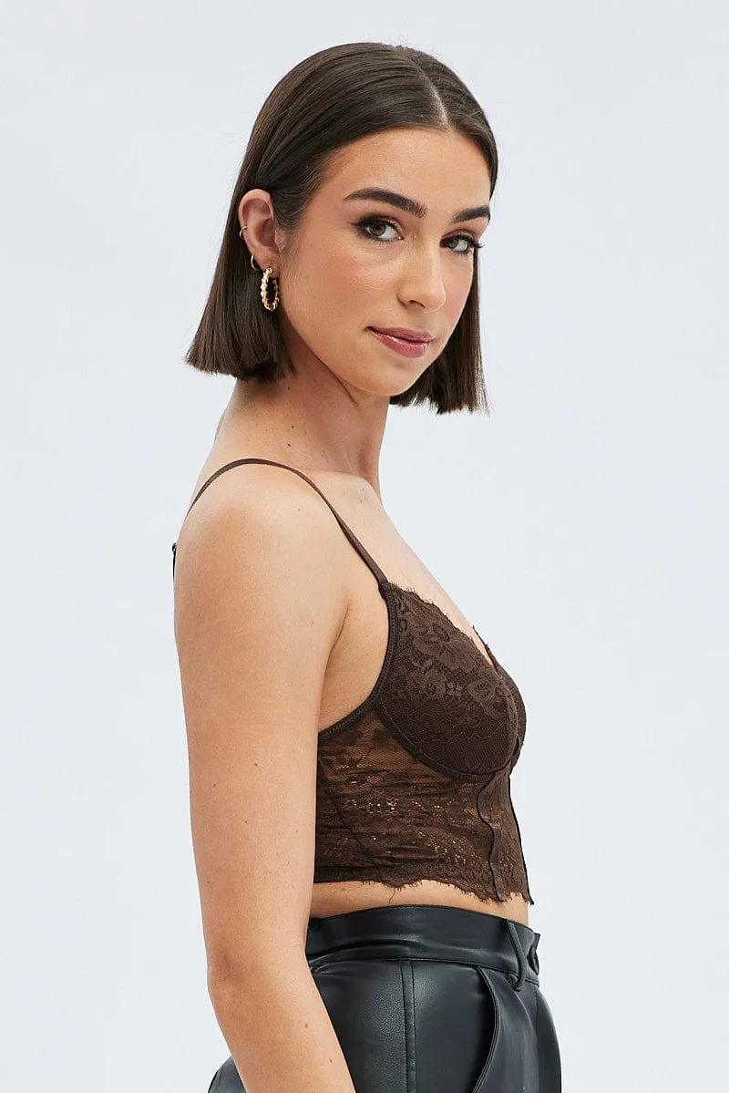 Brown Lace Corset Top sold by Ally Fashion product image thumbnail 4