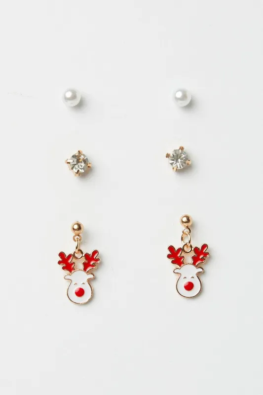 Multi Christmas Earrings Set sold by Ally Fashion