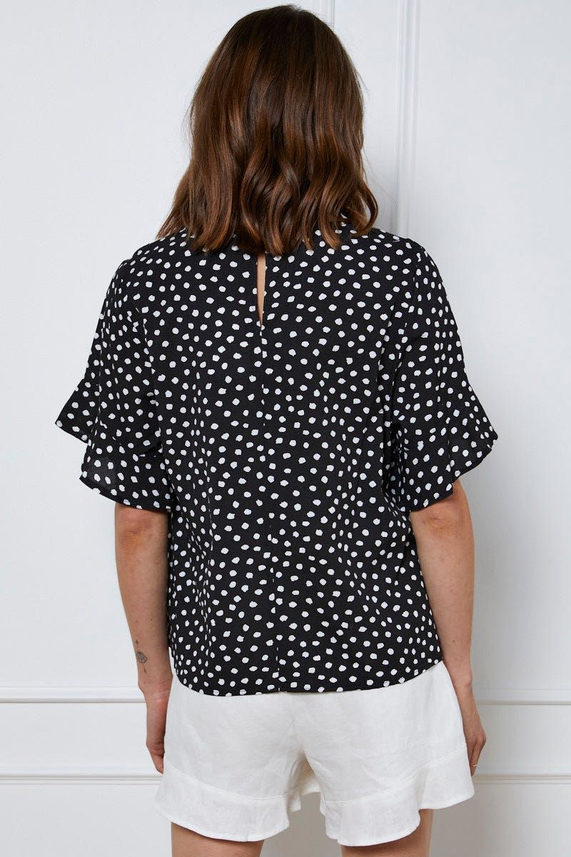 Geo Print Top Short Sleeve Linen sold by Ally Fashion product image thumbnail 5