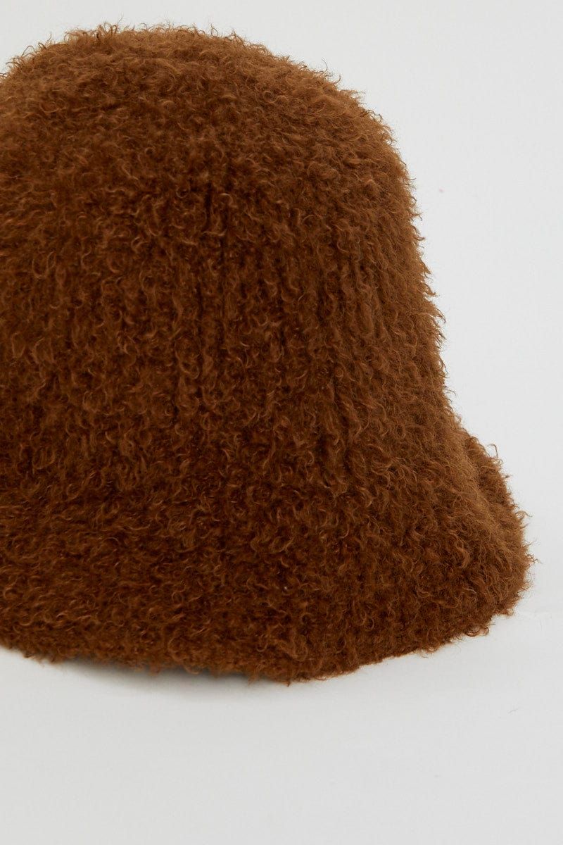 Brown Fuzzy Bucket Hat sold by Ally Fashion product image thumbnail 4