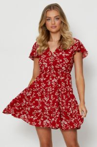 Print Mini Dress V Neck sold by Ally Fashion