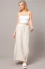 Beige Wide Leg Pants High Rise sold by Ally Fashion