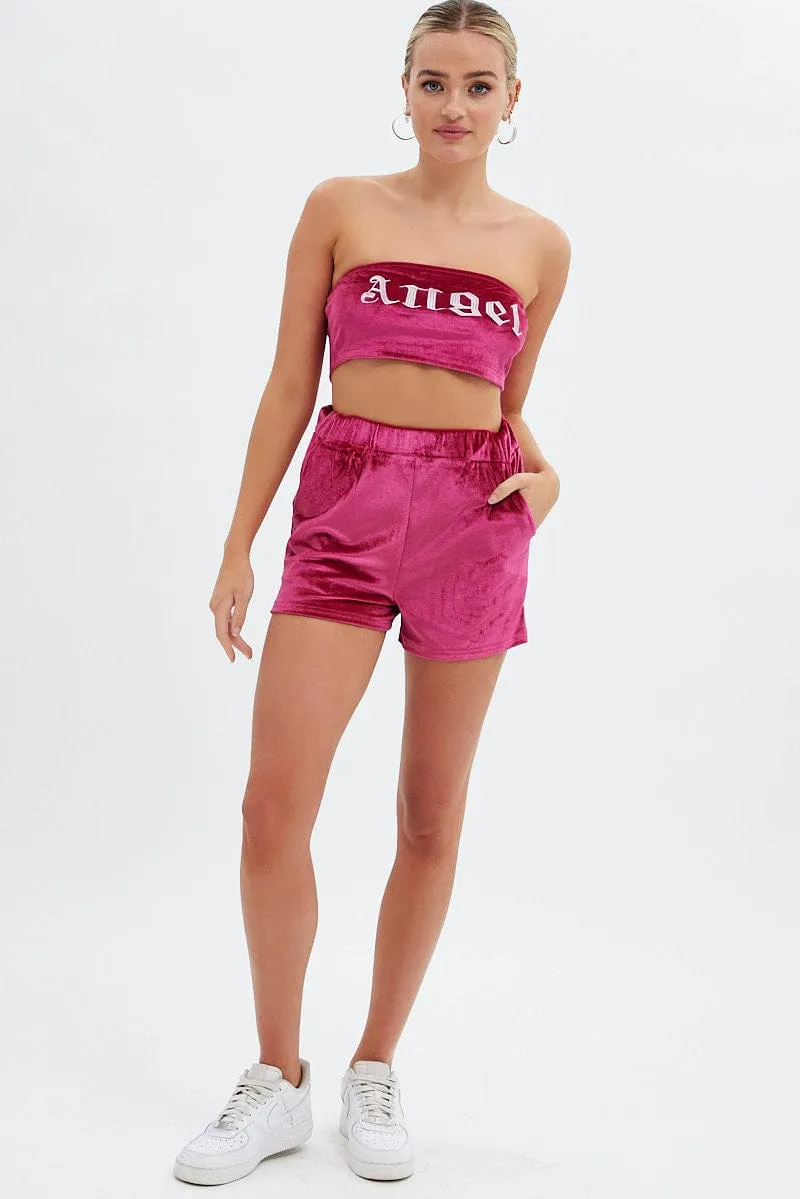 Pink Velvet Bandeau Top sold by Ally Fashion product image thumbnail 2