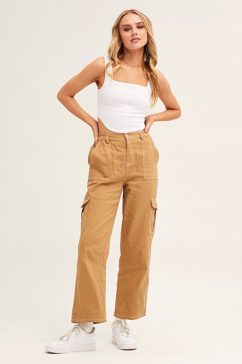 White Corset Top Sleeveless Crop Stretch Denim sold by Ally Fashion product image thumbnail 2