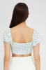 Blue Ditsy Crop Top Short Sleeve Square Neck sold by Ally Fashion