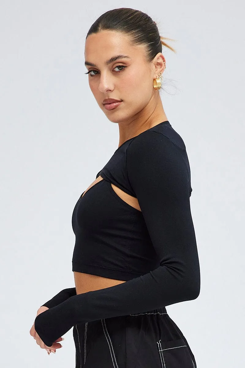 Black Shrug And Cami Top Seamless sold by Ally Fashion product image thumbnail 4