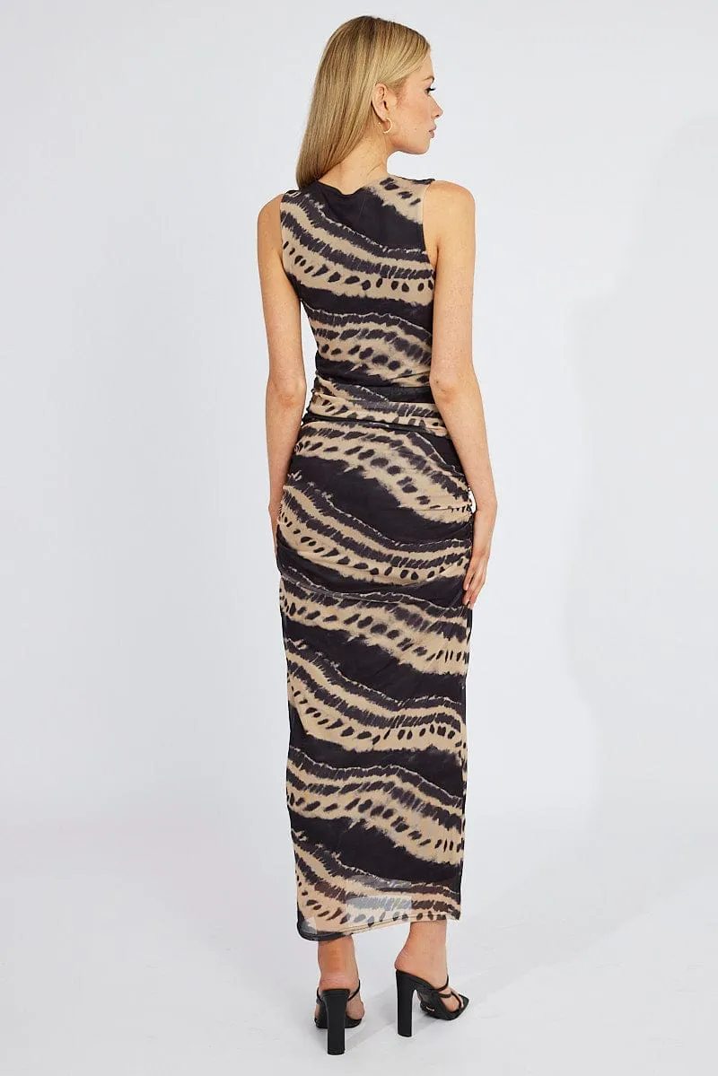 Multi Abstract Bodycon Dress Sleeveless Mesh sold by Ally Fashion product image thumbnail 5