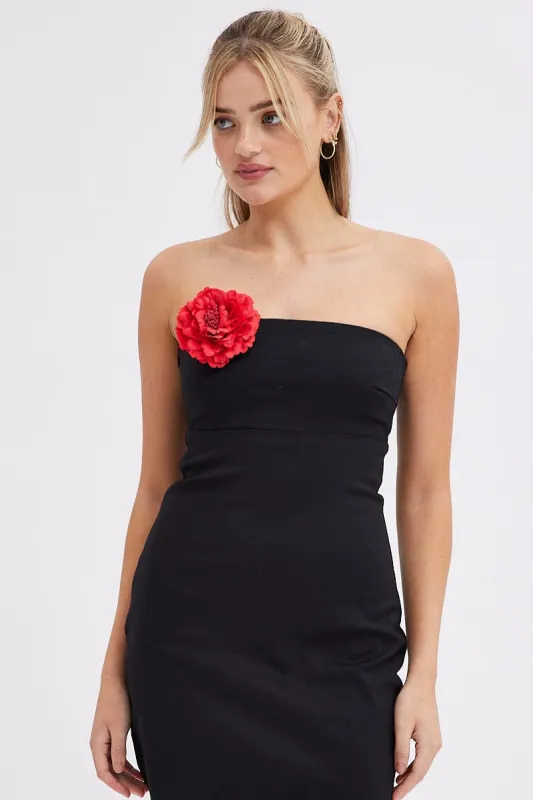 Red Flower Corsage Rosette Pin On Brooch sold by Ally Fashion