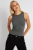 Grey Supersoft Tank Sleeveless sold by Ally Fashion