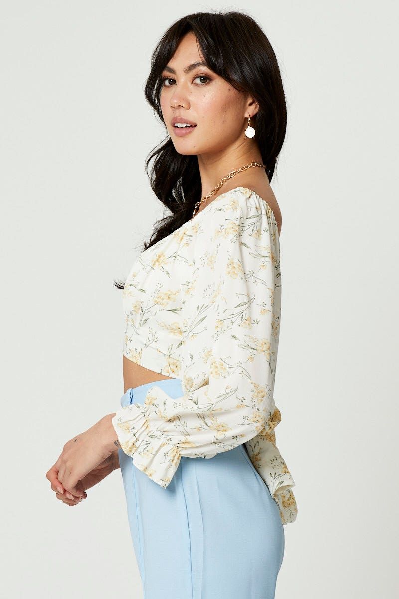 Print Tie Back Crop Top sold by Ally Fashion product image thumbnail 3