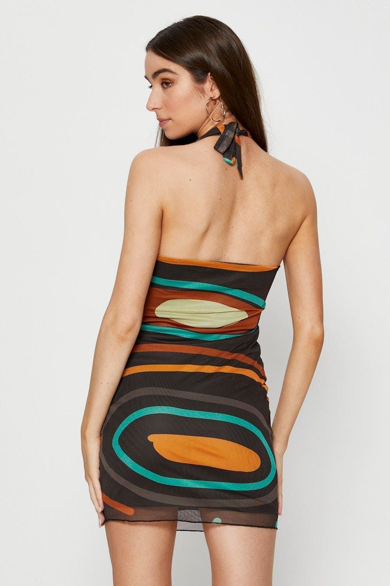 Abstract Print Bodycon Dress Mini Halter Neck sold by Ally Fashion product image thumbnail 5