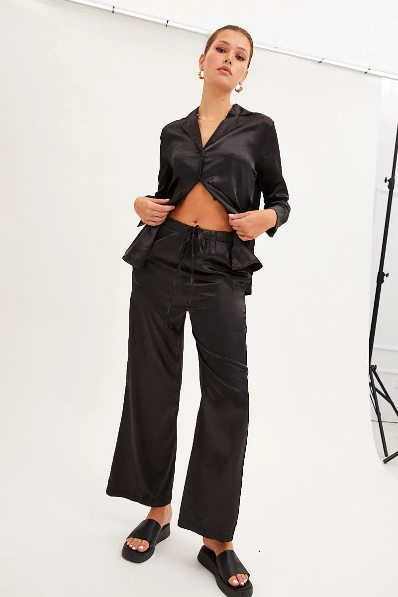 Black Wide Leg Pants sold by Ally Fashion product image thumbnail 3