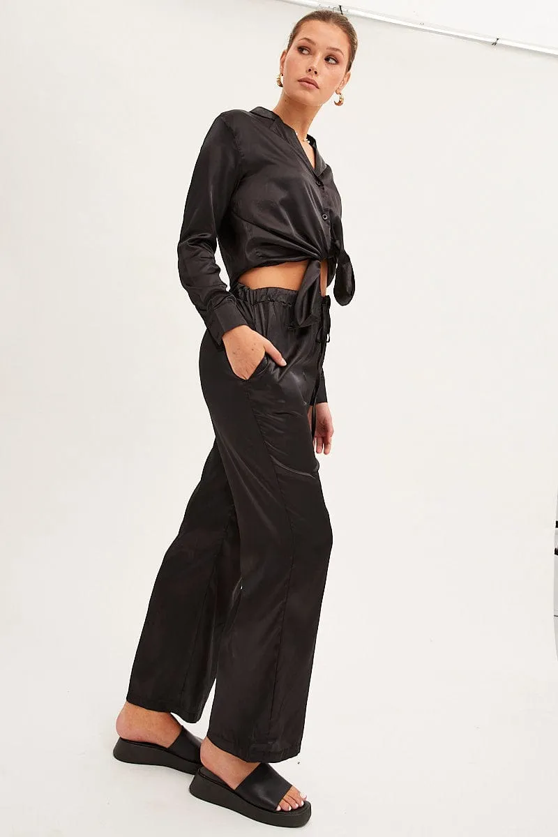 Black Wide Leg Pants sold by Ally Fashion product image thumbnail 4
