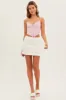 White Mini Skirt Elastic Waist Band Texture Polyester sold by Ally Fashion