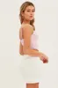 White Mini Skirt Elastic Waist Band Texture Polyester sold by Ally Fashion