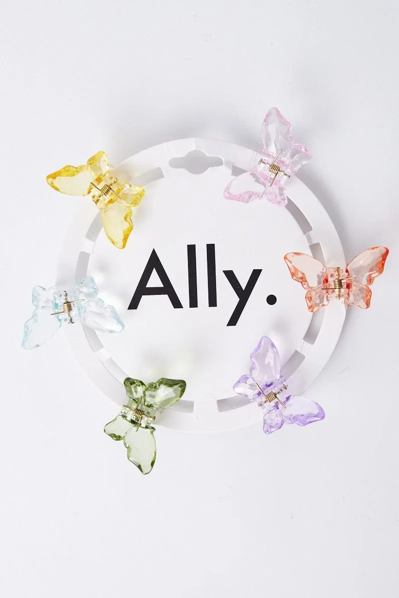 Multi 6 Pack Butterfly Claw Clips sold by Ally Fashion