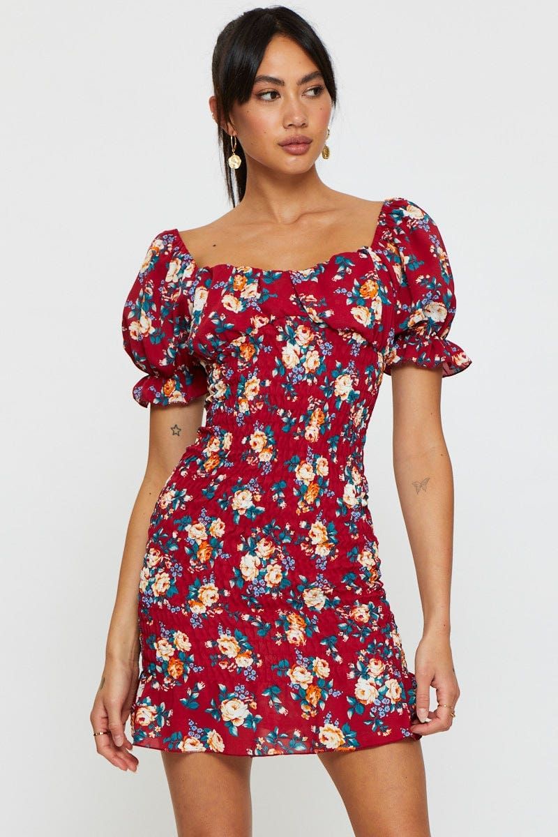 Print Mini Dress Short Sleeve sold by Ally Fashion product image thumbnail 3