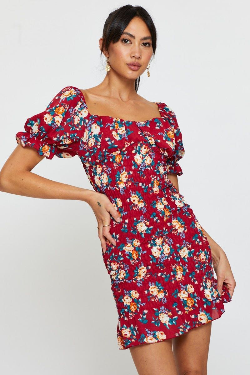 Print Mini Dress Short Sleeve sold by Ally Fashion