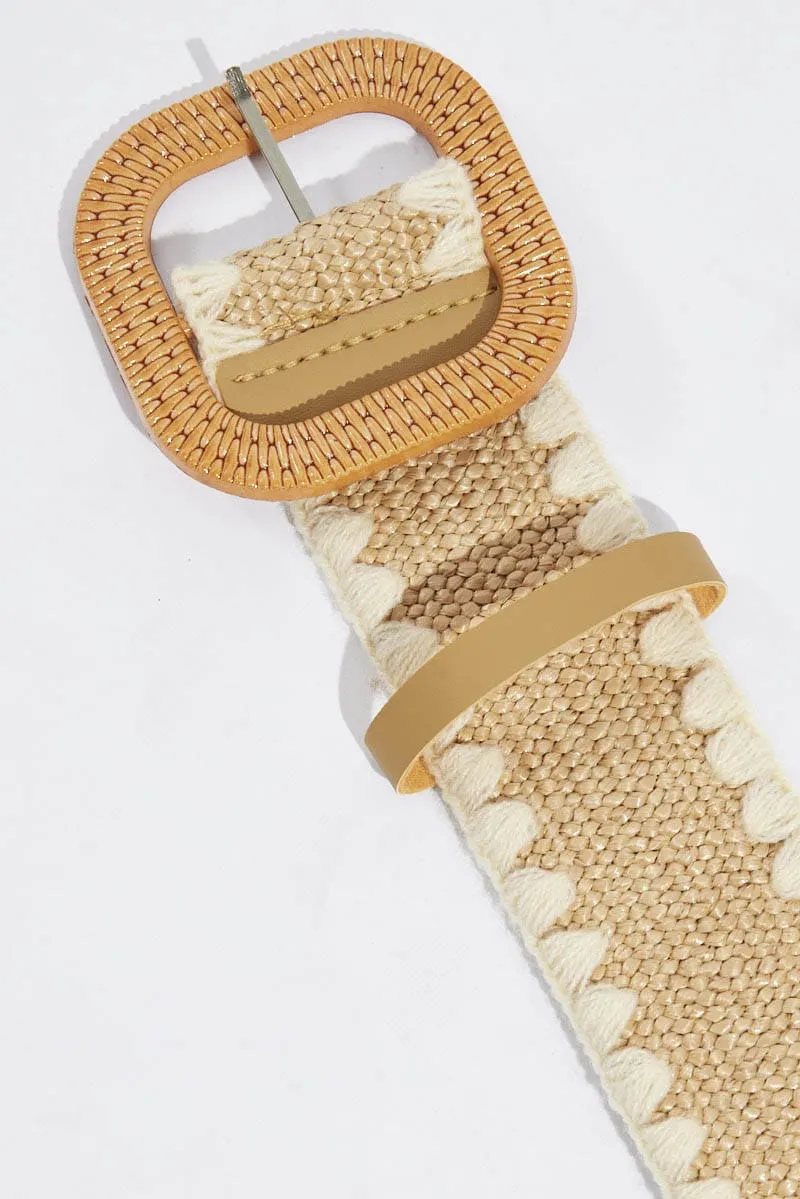 Beige Straw Belts sold by Ally Fashion product image thumbnail 2
