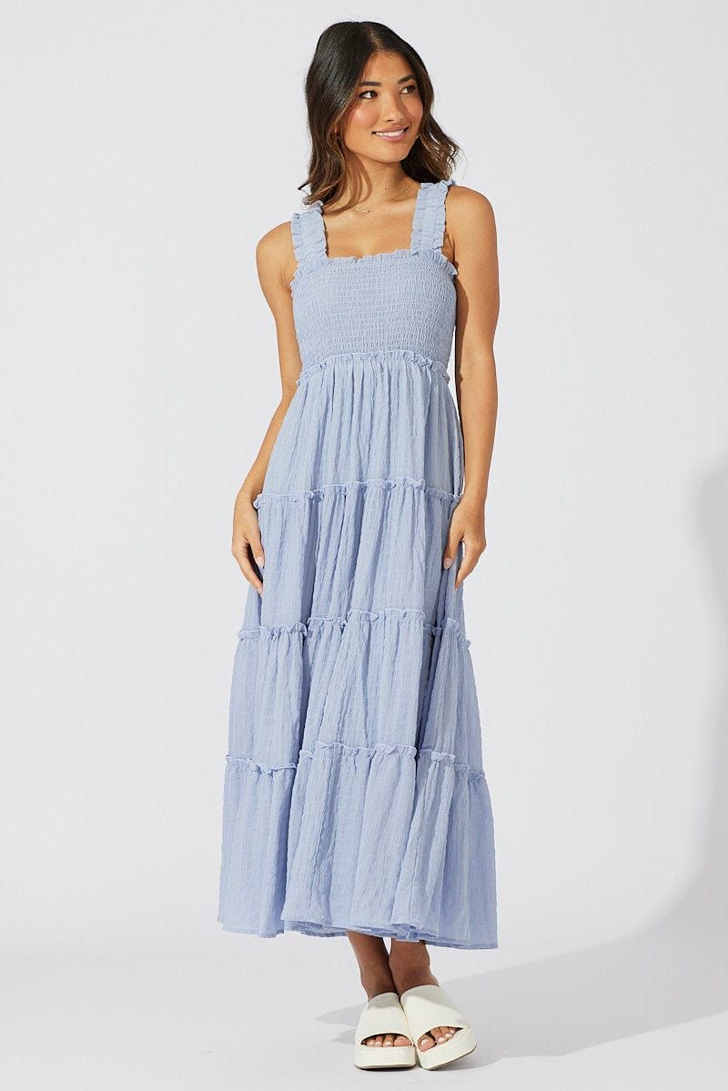Blue Maxi Dress Sleeveless Tiered sold by Ally Fashion product image thumbnail 3