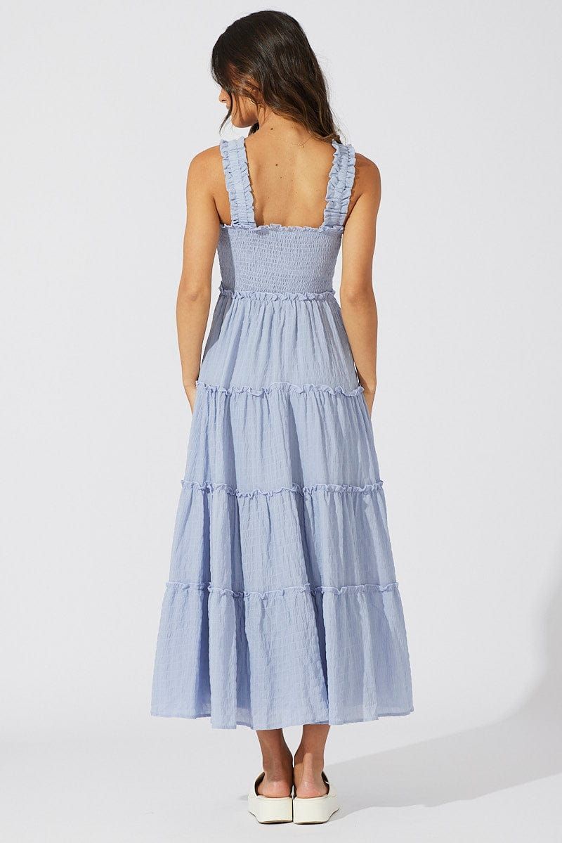 Blue Maxi Dress Sleeveless Tiered sold by Ally Fashion product image thumbnail 5