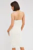 White Midi Dress Sleeveless V-Neck Bodycon Lace Stretch sold by Ally Fashion