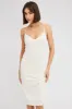 White Midi Dress Sleeveless V-Neck Bodycon Lace Stretch sold by Ally Fashion
