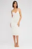 White Midi Dress Sleeveless V-Neck Bodycon Lace Stretch sold by Ally Fashion