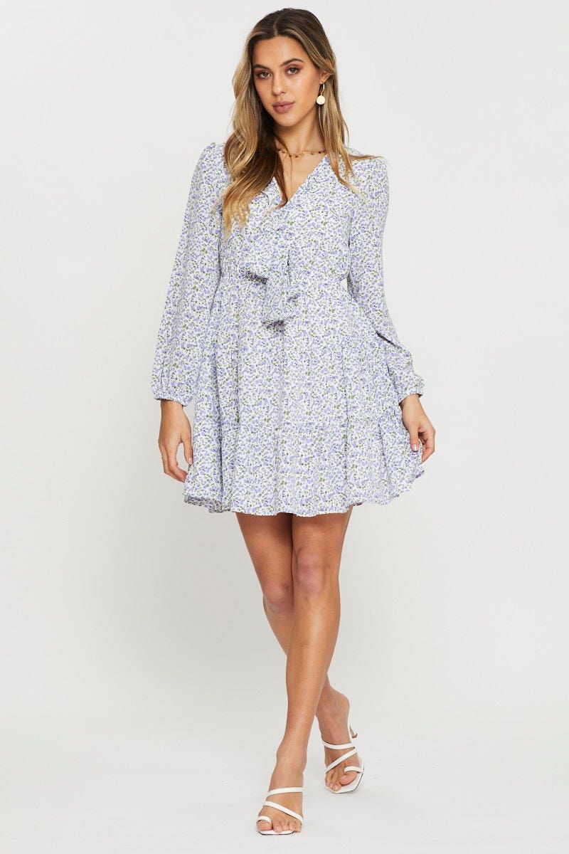 Print Mini Dress Long Sleeve sold by Ally Fashion product image thumbnail 2