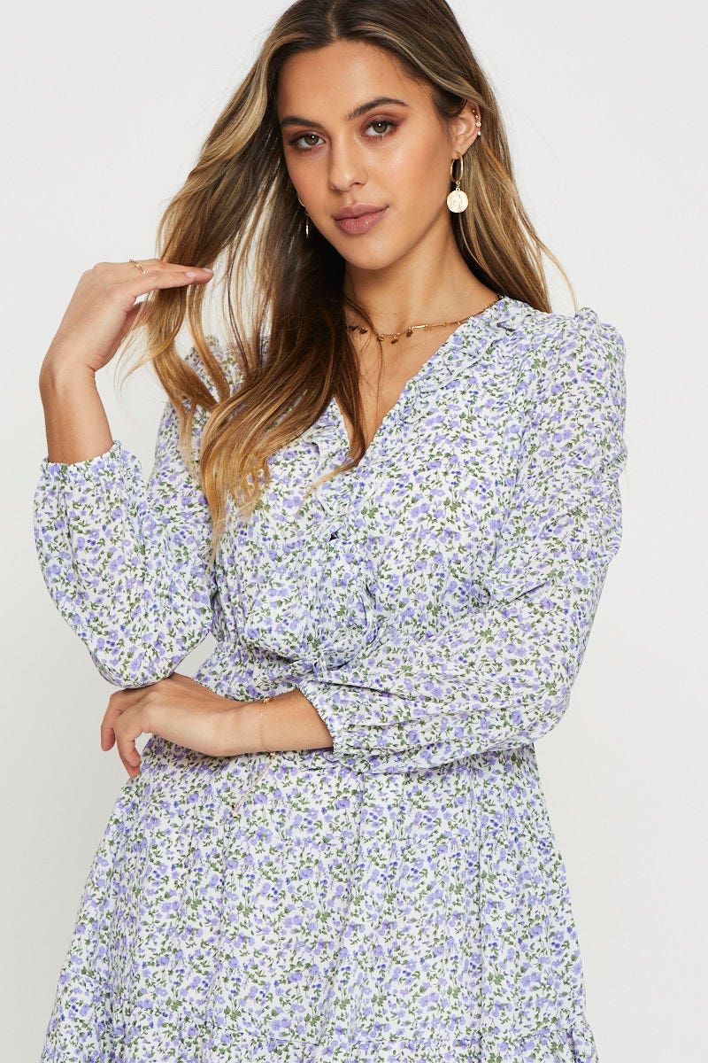 Print Mini Dress Long Sleeve sold by Ally Fashion product image thumbnail 5