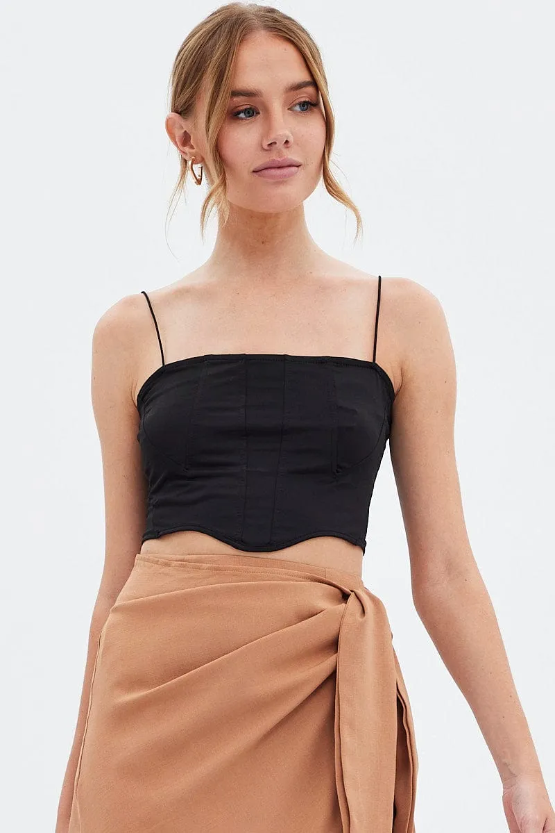 Black Crop Top Sleeveless sold by Ally Fashion