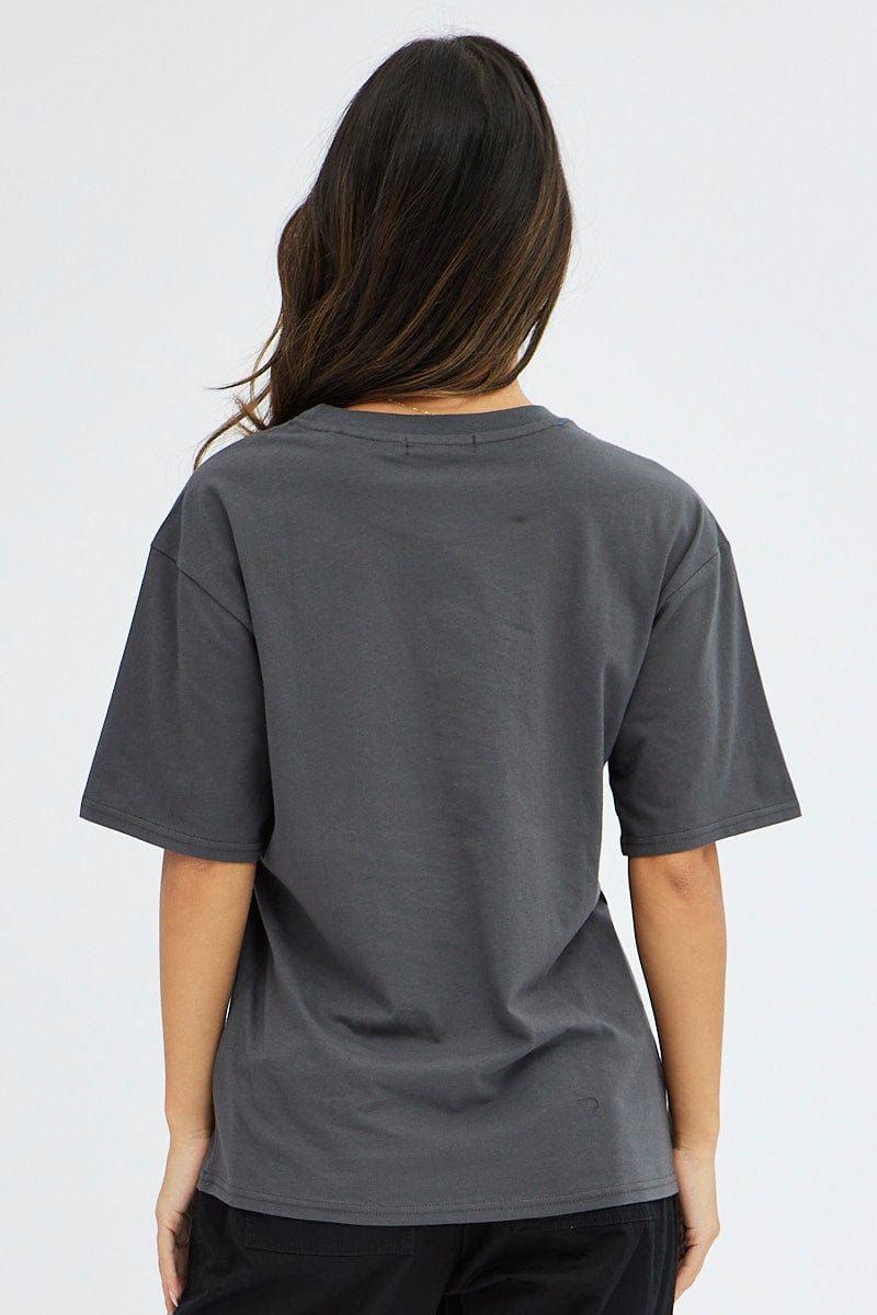 Grey Graphic T Shirt Short Sleeve sold by Ally Fashion product image thumbnail 5