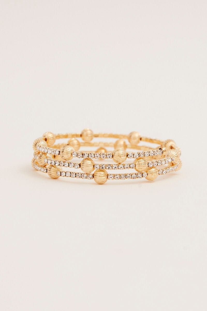 Gold Rhinestone Bangle sold by Ally Fashion
