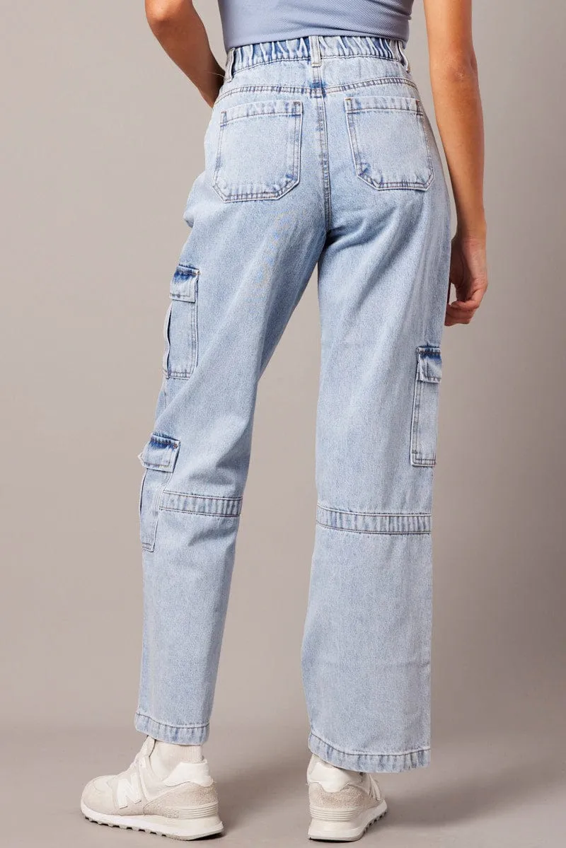 Denim Cargo Jean Wide Leg sold by Ally Fashion product image thumbnail 5