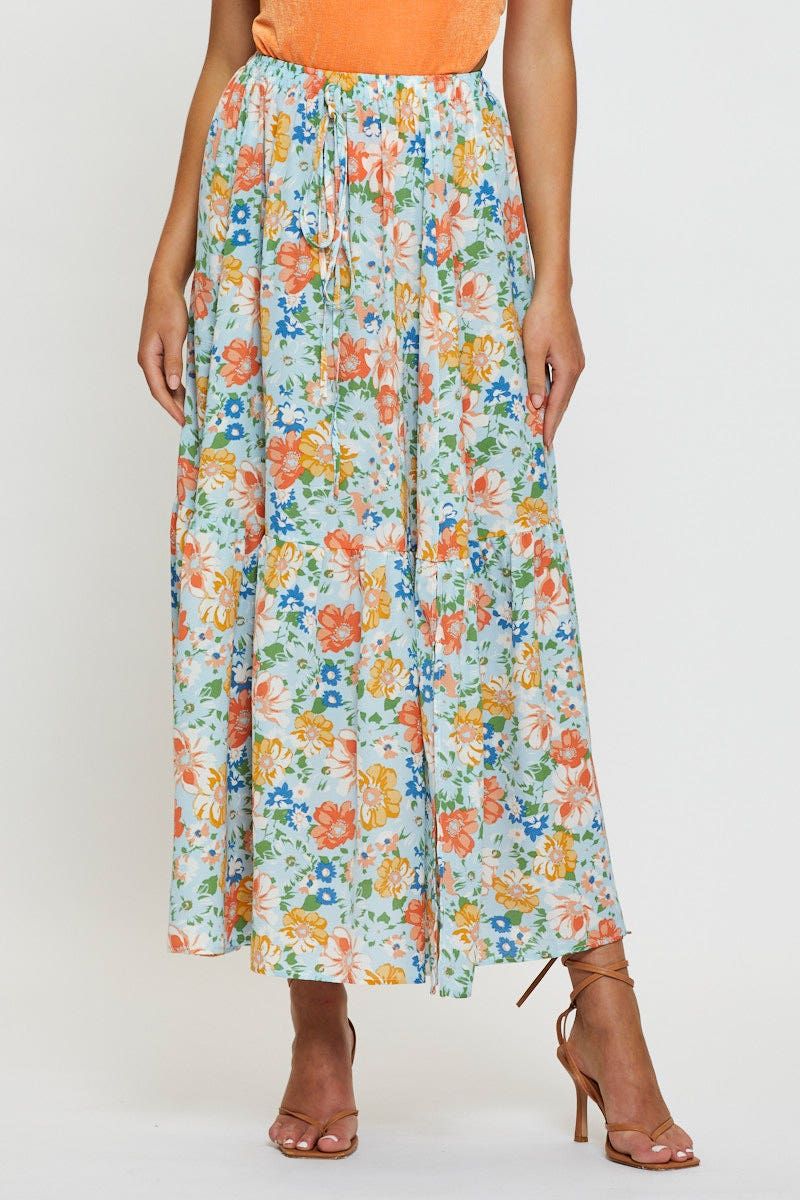 Print High Waist Maxi Skirt sold by Ally Fashion product image thumbnail 2