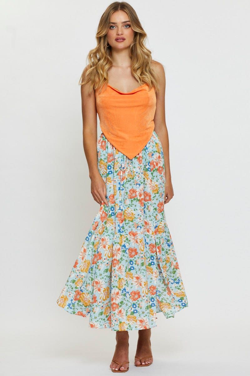 Print High Waist Maxi Skirt sold by Ally Fashion product image thumbnail 3
