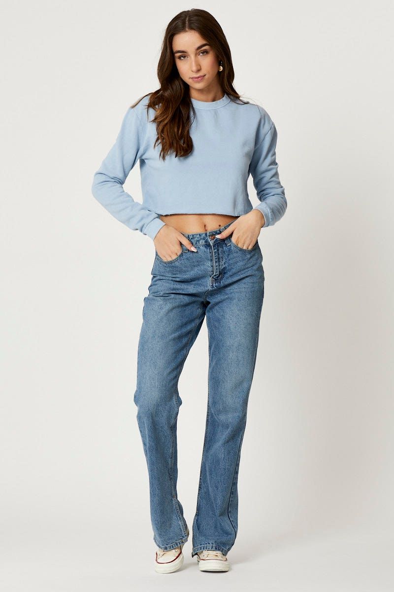Blue Long Sleeve Sweat sold by Ally Fashion product image thumbnail 2