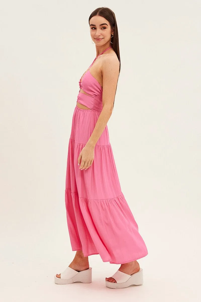 Pink Cut Out Maxi Dress sold by Ally Fashion product image thumbnail 4