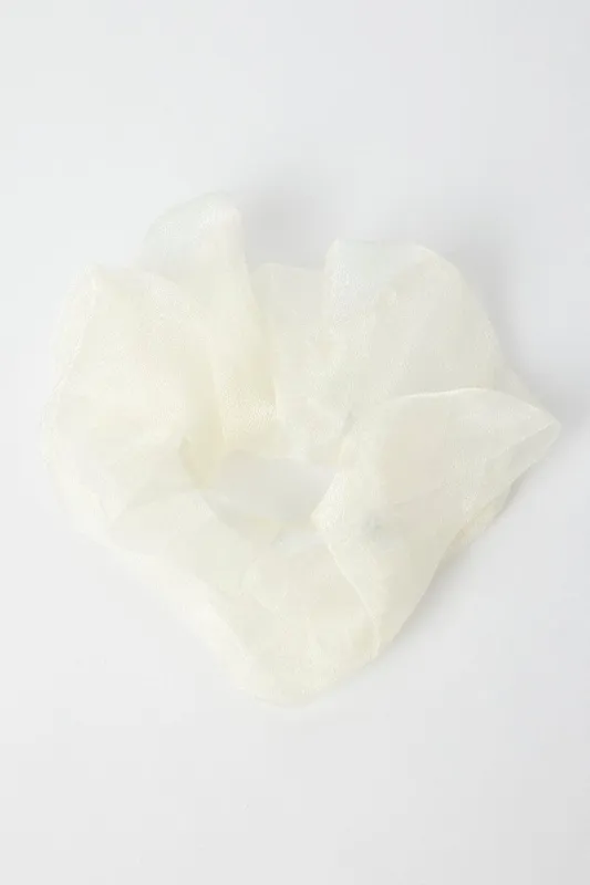 White Organza Scrunchie sold by Ally Fashion