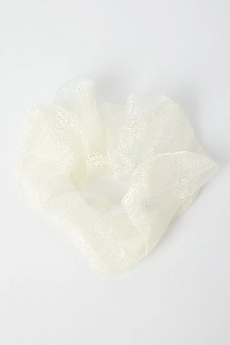 White Organza Scrunchie sold by Ally Fashion